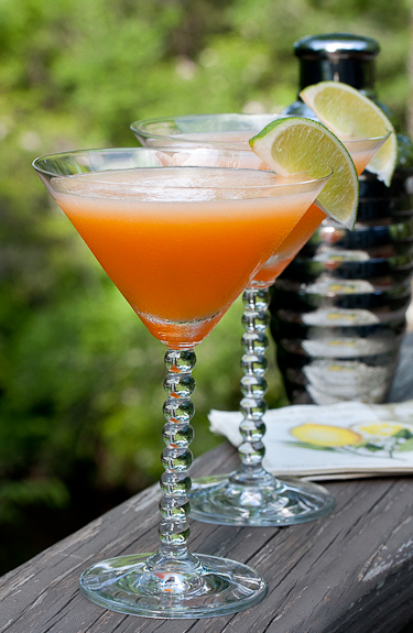 Cantaloupe Martinis and Cocktail Shaker