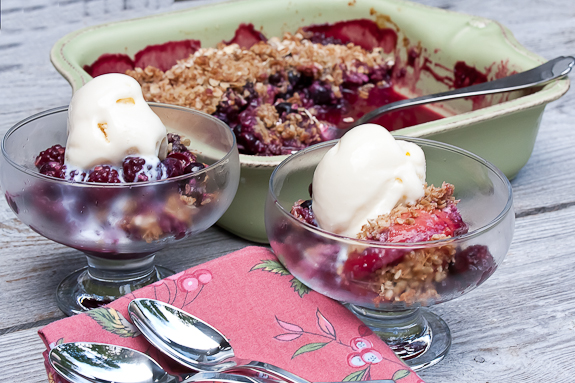 From the Boardroom to the Barn at River Road Farms! and a recipe for Summer Berry and Peach Crisp