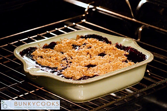 Bake until the top is lightly browned and the fruit is hot and bubbling