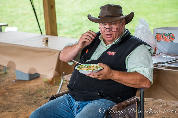The Shepard enjoyed his bowl of Posole
