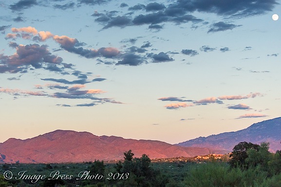 The Arizona sky as the sun set over Canyon Ranch