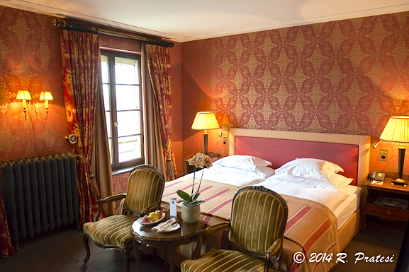 Our room at Les Trois Rois with a view of the Rhine River