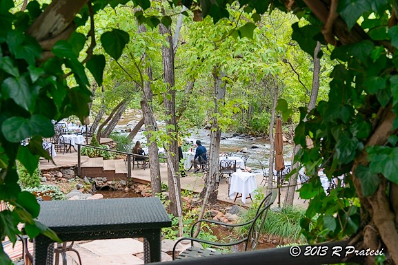 Creekside dining at L'Auberge