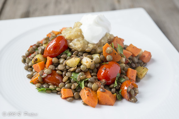 Lentils with Broiled Eggplant-2