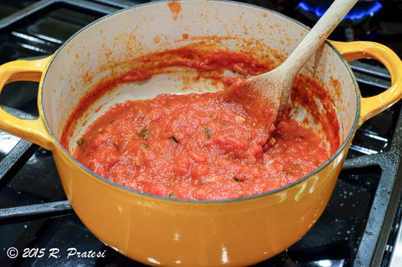 Prepare the tomato fondue ahead and reduce until thick