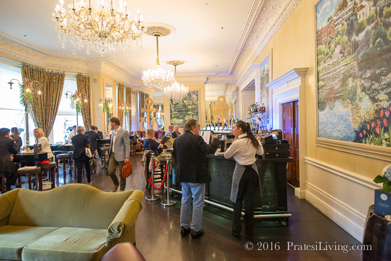 One of the grand old hotels in Dublin - The lobby of the Merrion Hotel