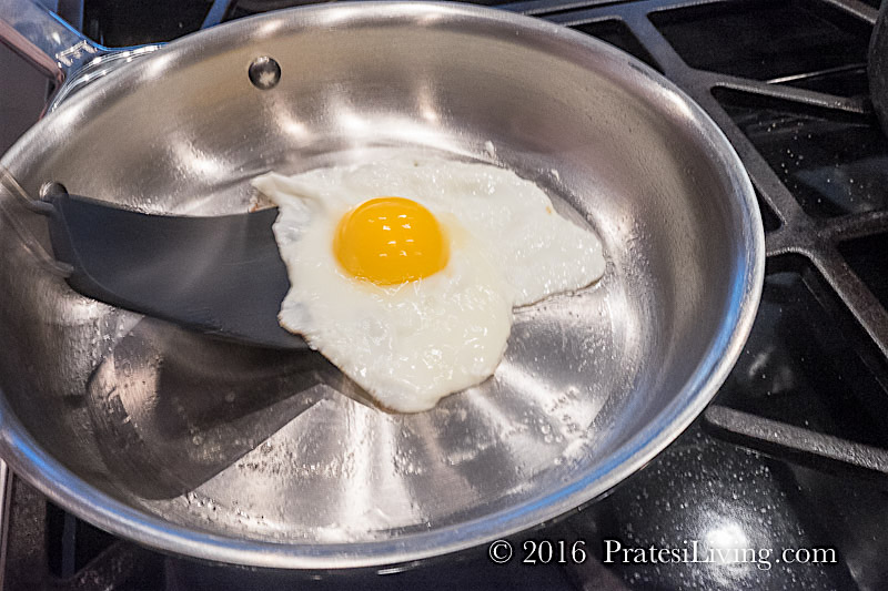 The egg didn't stick with minimal fat in the pan