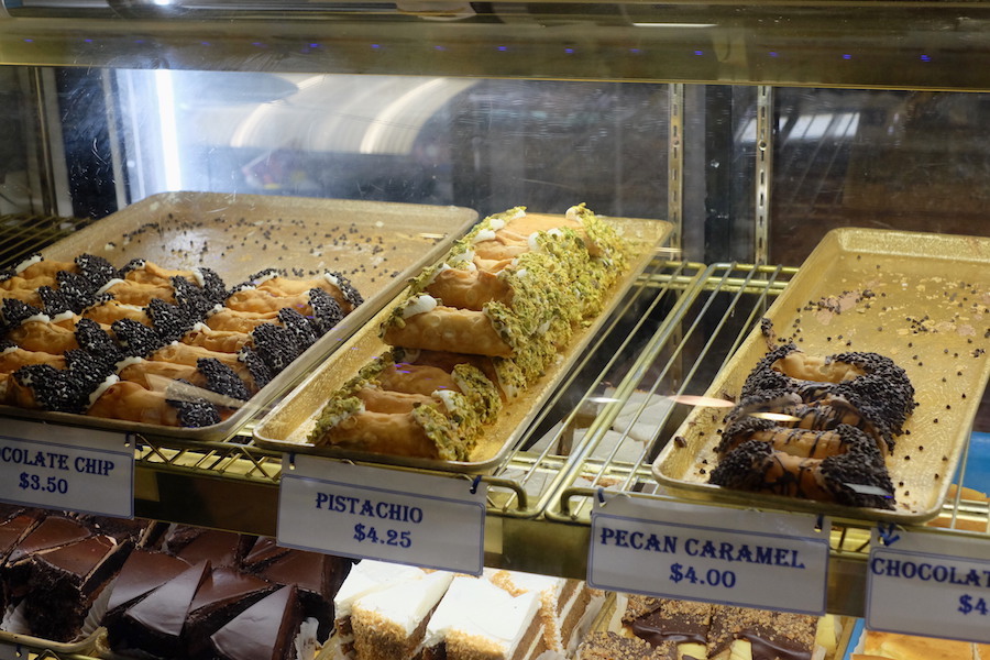 There are lots of cannoli flavor choices at Mike's 