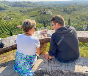 Gwen and Riccardo at Bortolin Angelo's vineyards